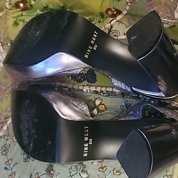 Vintage Nine West HTF Disco Glitter Sandal - Picture 4 of 6